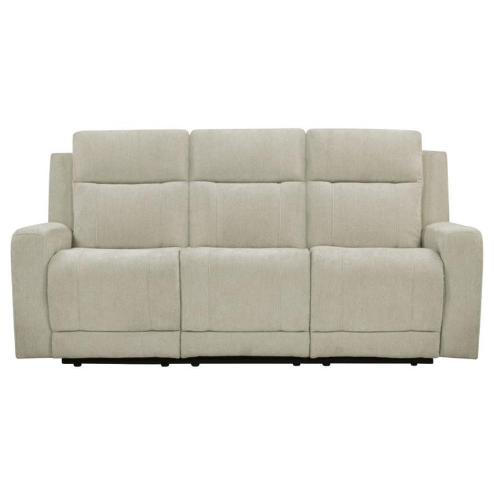 Kennett - Chenille Upholstered Power Reclining Sofa - Ivory - Simple Home Plus