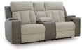 WhipLash - Sisal - Power Reclining Loveseat With Console / Adj Headrest - Simple Home Plus