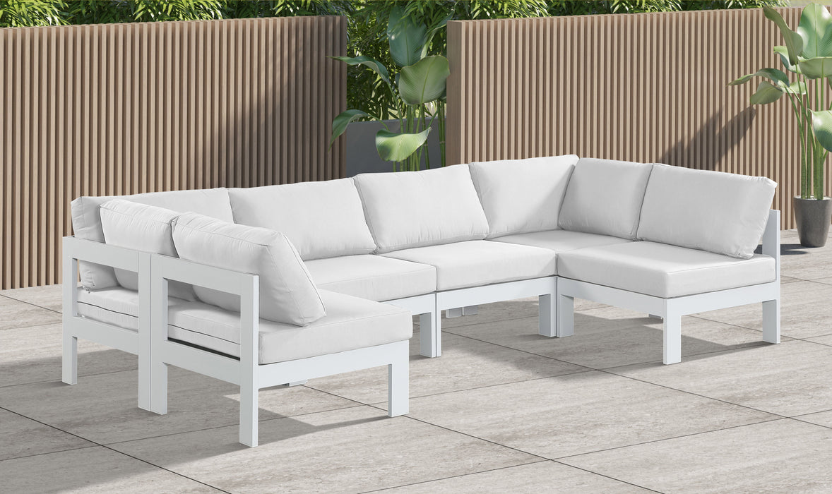 Nizuc - Outdoor Patio 6 Piece Modular Sectional With White Frame - Simple Home Plus