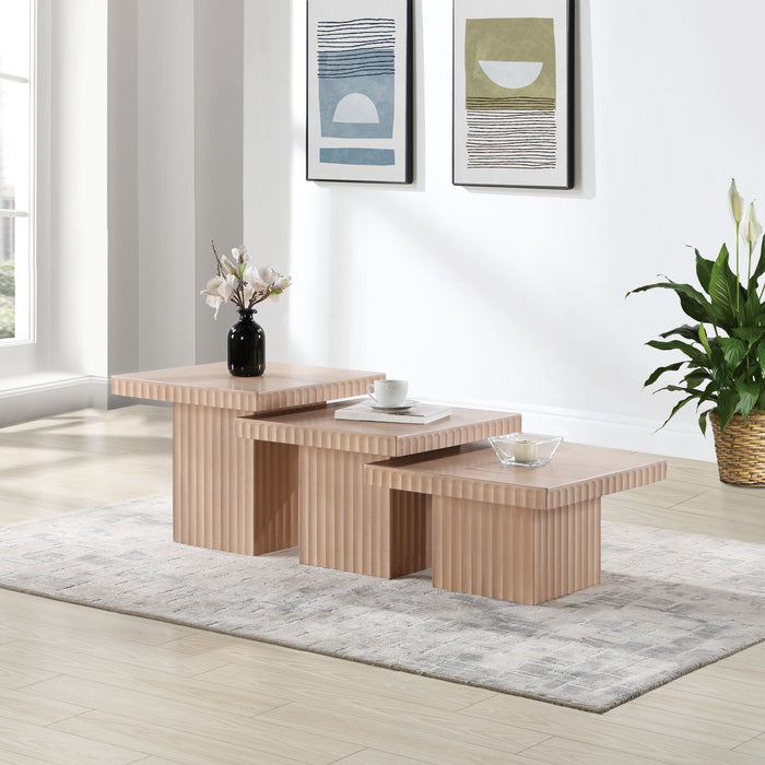 Spencer - Oak Veneer 3 Piece Coffee Tabl - Simple Home Plus