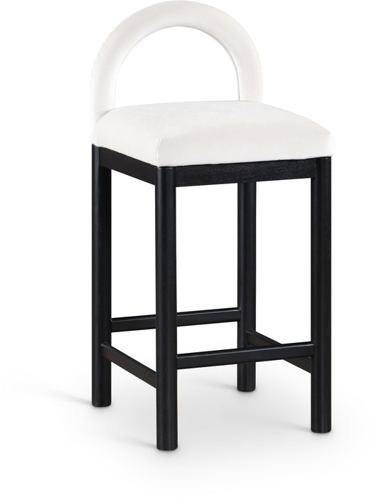 Conrad - Velvet Counter Stool With Black Legs - Simple Home Plus