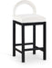 Conrad - Velvet Counter Stool With Black Legs - Simple Home Plus