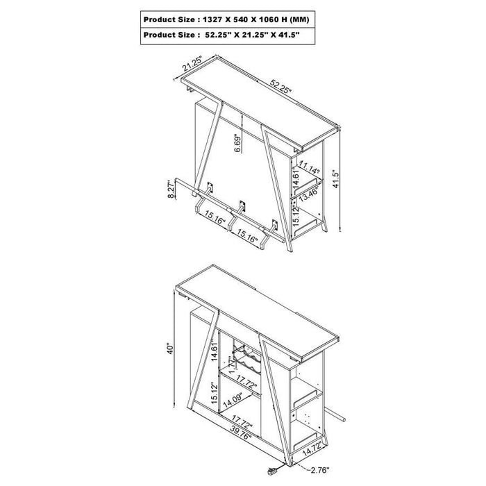 Araceli - Freestanding LED Home Bar Cabinet - White High Gloss - Simple Home Plus