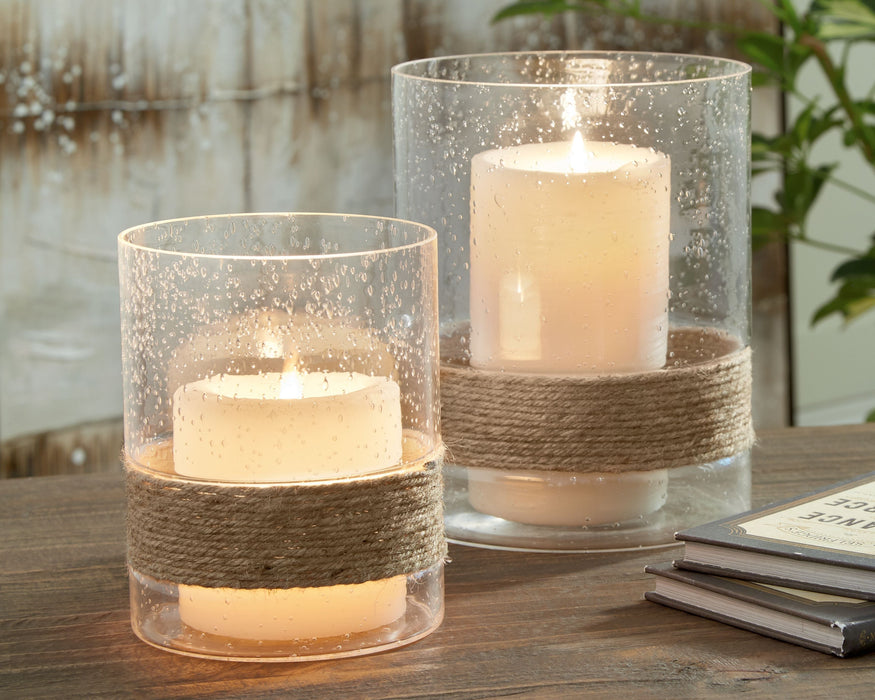 Eudocia - Clear - Candle Holder Set (Set of 2) - Simple Home Plus