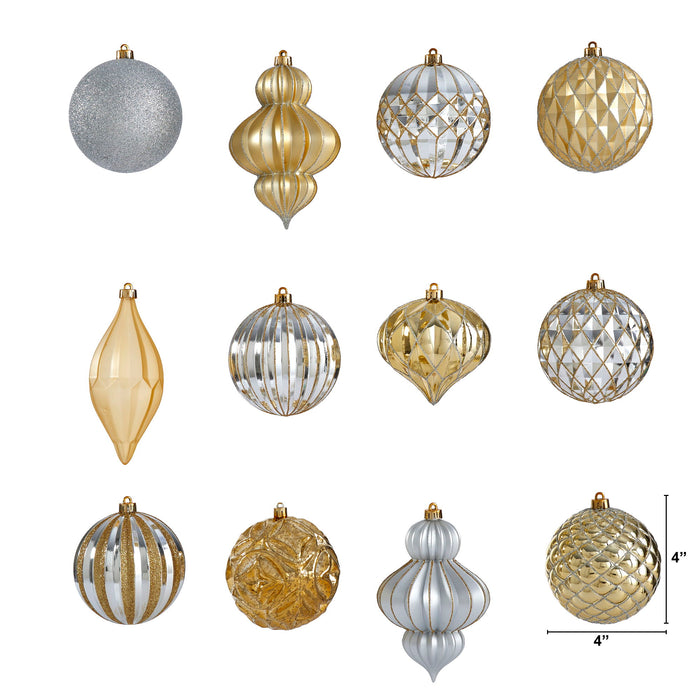 Lux Shatterproof 12 Count Xmas Tree Ornament Set 100mm