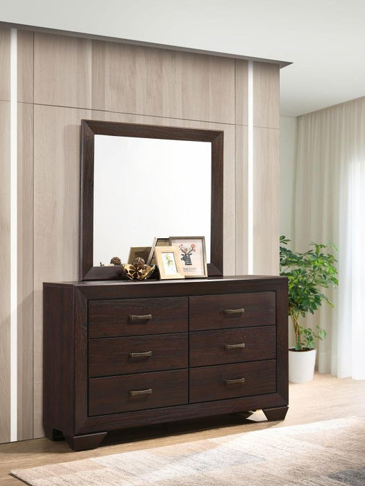 Kauffman - 6-Drawer Dresser with Mirror - Simple Home Plus