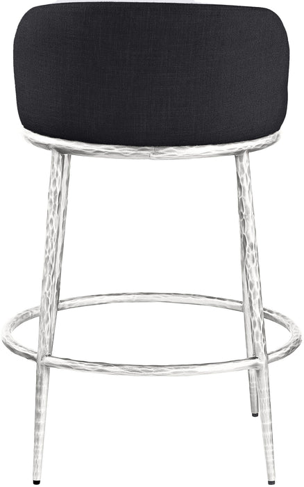 Ferro - Upholstered Counter Stool With Brushed Silver Base - Simple Home Plus