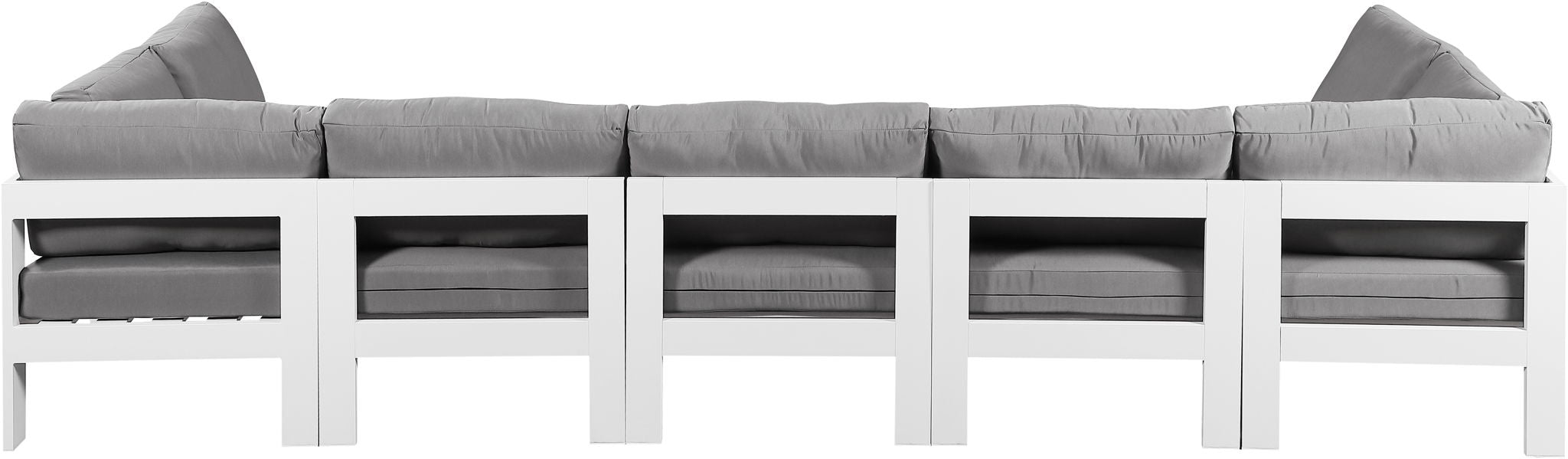 Nizuc - Outdoor Patio 7 Piece Modular Sectional With White Frame - Simple Home Plus