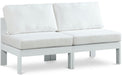 Nizuc - Outdoor Patio 2 Seat Armless Modular Sofa With White Frame - Simple Home Plus