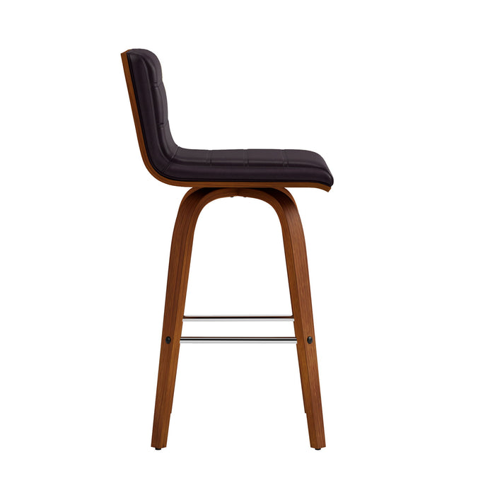 Vienna - 26" Swivel Counter Stool - Walnut Wood - Simple Home Plus