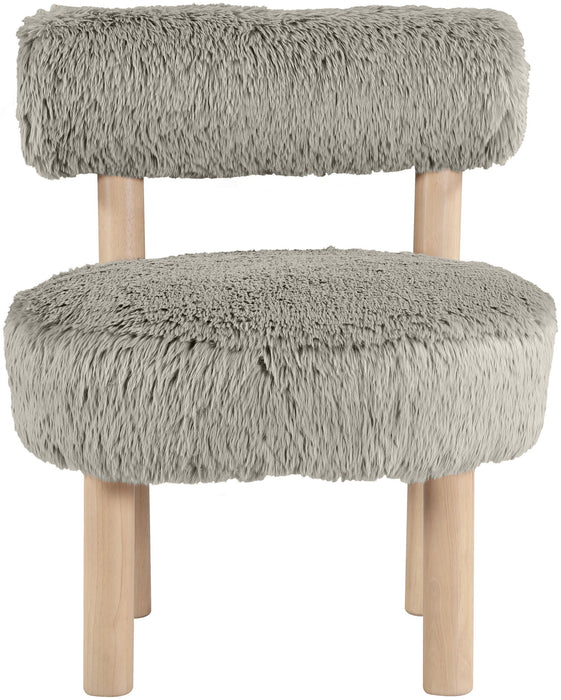 Ambre - Vegan Shearling Fabric Accent Chair - Taupe - Simple Home Plus