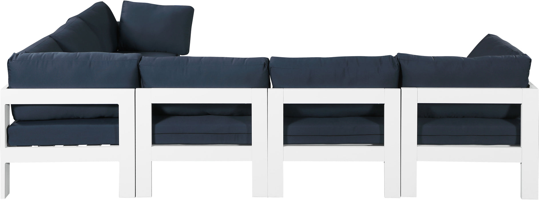 Nizuc - Outdoor Patio 6 Piece Modular Sectional With White Frame - Simple Home Plus