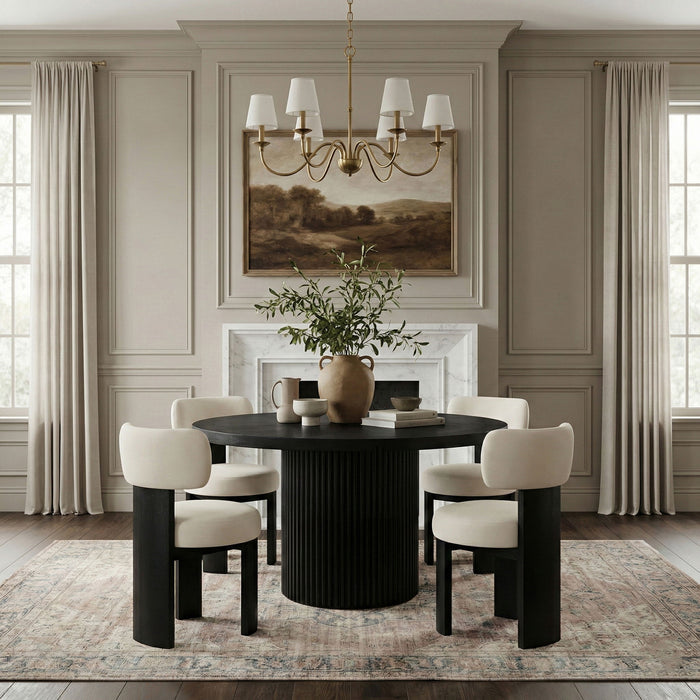Atelier - Vegan Leather Upholstered Dining Chair (Set of 2) - Taupe / Painted Black - Simple Home Plus