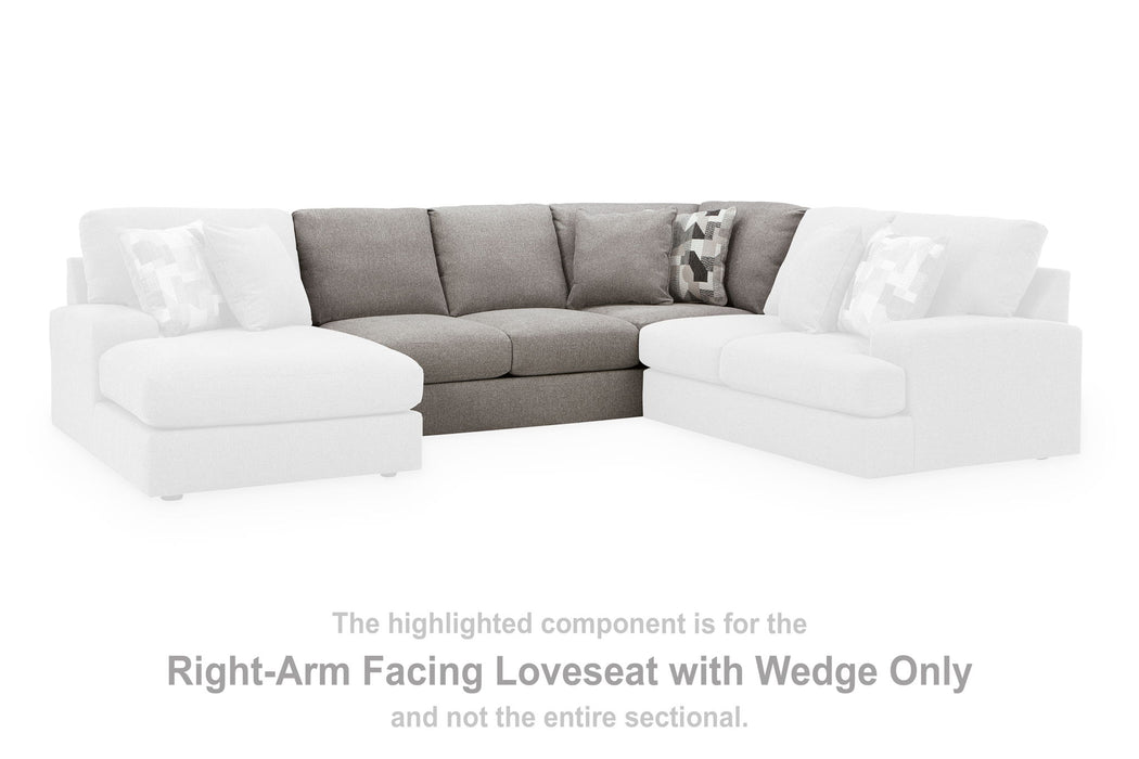 Lindon - RAF Armless Loveseat With Wedge - Smoke - Simple Home Plus
