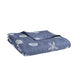 Seaside - 4 Piece King Cotton Reversible Embroidered Quilt Set With Throw Pillow - Navy - Simple Home Plus