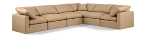 Indulge - Faux Leather 6 Piece Modular Corner Sectional - Tan - Simple Home Plus