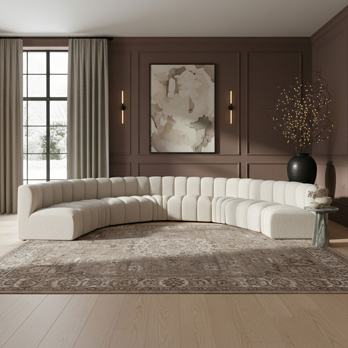 Arc - Boucle Fabric 8 Piece U-Shaped Modular Sofa - Simple Home Plus
