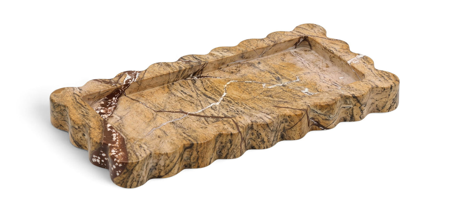 Josie - Genuine Marble Tray - Brown - Simple Home Plus