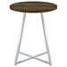 Burkhart - Round Pub Height Bistro Bar Table - Brown Oak - Simple Home Plus