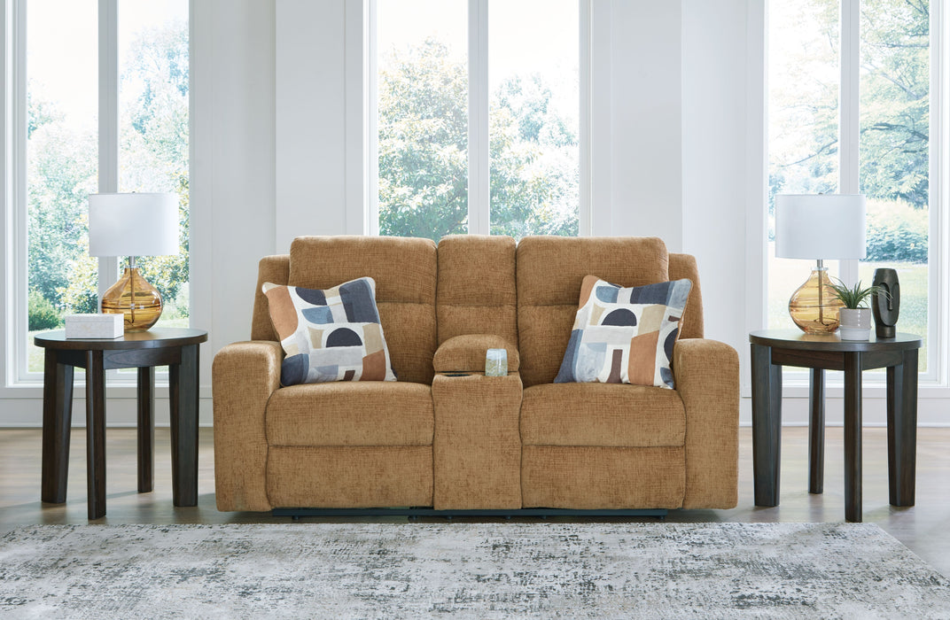 Kanlow - Dbl Reclining Loveseat With Console - Simple Home Plus