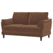Selma - Velvet Upholstered Crescent Arm Loveseat - Rust - Simple Home Plus