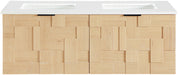 Leonardo - Engineered Stone And Solid Wood 24" Wall Mounted Bathroom Vanity - Simple Home Plus
