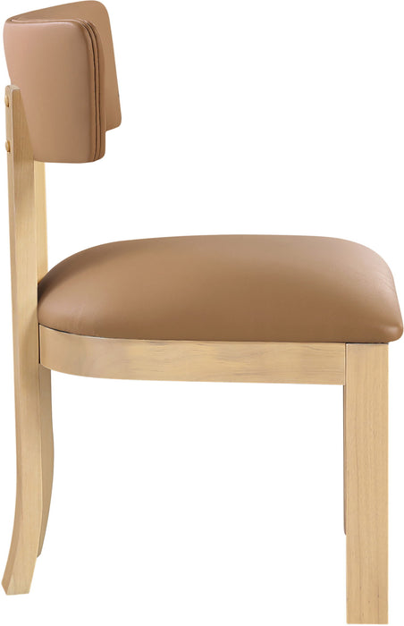 Lavrin - Vegan Leather Dining Side Chair (Set of 2) - Natural Base - Simple Home Plus