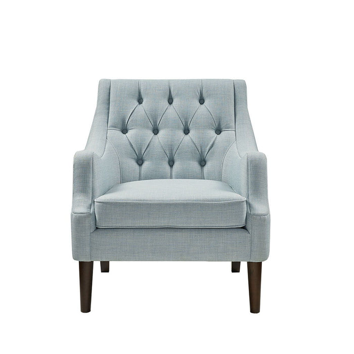 Qwen - Button Tufted Accent Chair - Dusty Blue - Simple Home Plus