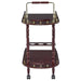 Palmer - 2-Tier Rectangular Wood Bar Cart - Merlot - Simple Home Plus