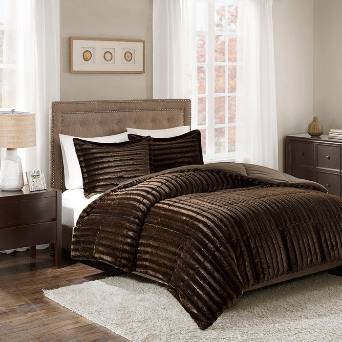 Duke - King Comforter Mini Set - Chocolate - Simple Home Plus
