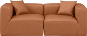Cube - Modular 2 Piece Sofa - Cognac - Simple Home Plus