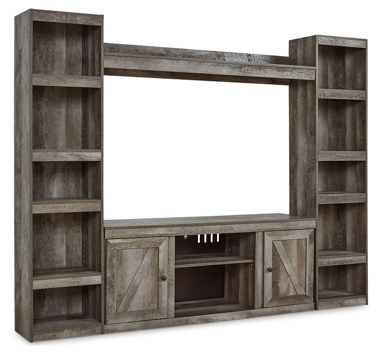 Wynnlow - Gray - 4-Piece Entertainment Center With LG TV Stand W/Fireplace Option - Simple Home Plus