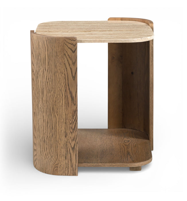 Calabria - Marble And Oak Wood Table - Simple Home Plus