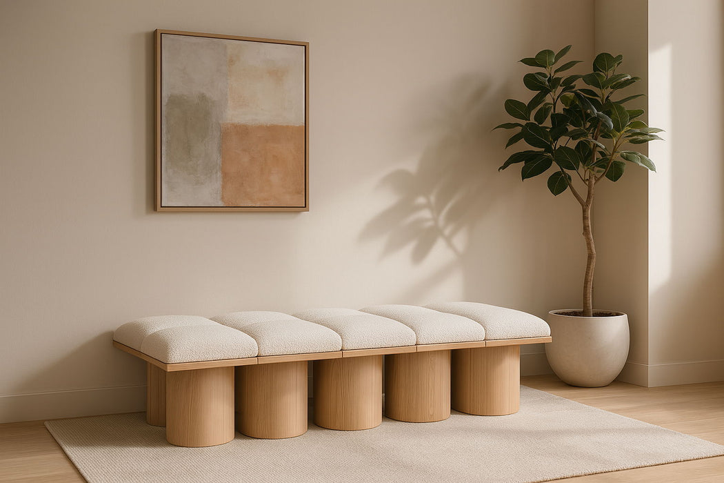 Pavilion - 10 Piece Modular Bench With Natural Base - Simple Home Plus