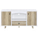 Dalton - 2 Door Storage Credenza - White And Distressed Pine - Simple Home Plus