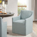 Charlotte - Skirted Dining Arm Chair With Casters - Blue - Simple Home Plus