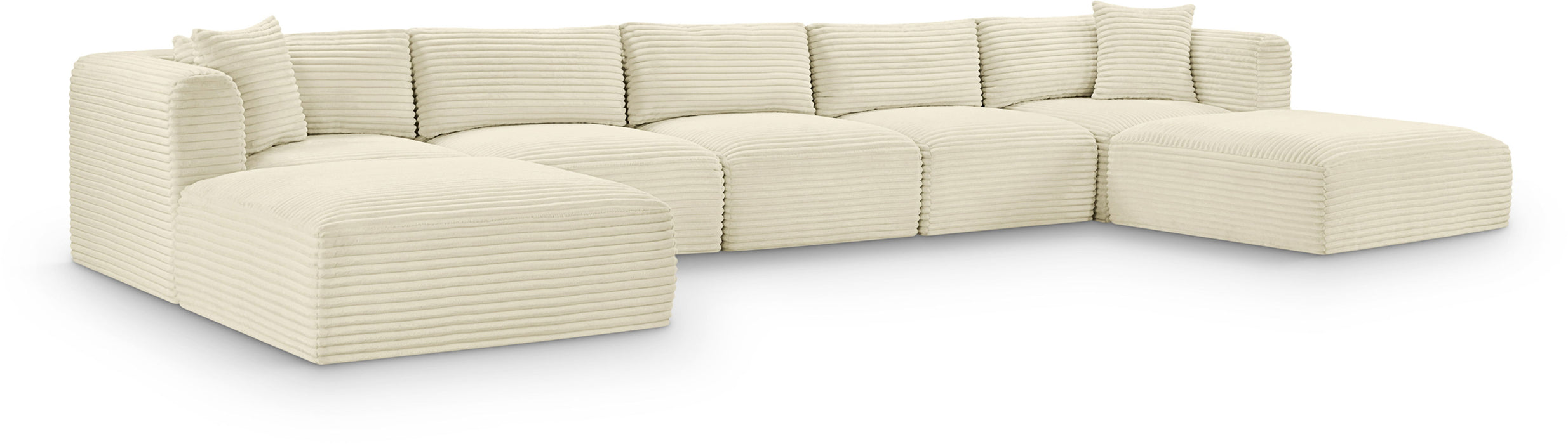 Shaggy - 7 Piece Modular Sectional With 2 Ottomans - Simple Home Plus