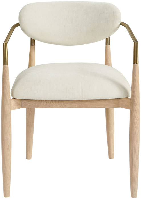 Riccio - Fabric Dining Arm Chair (Set of 2) - Natural Frame - Simple Home Plus