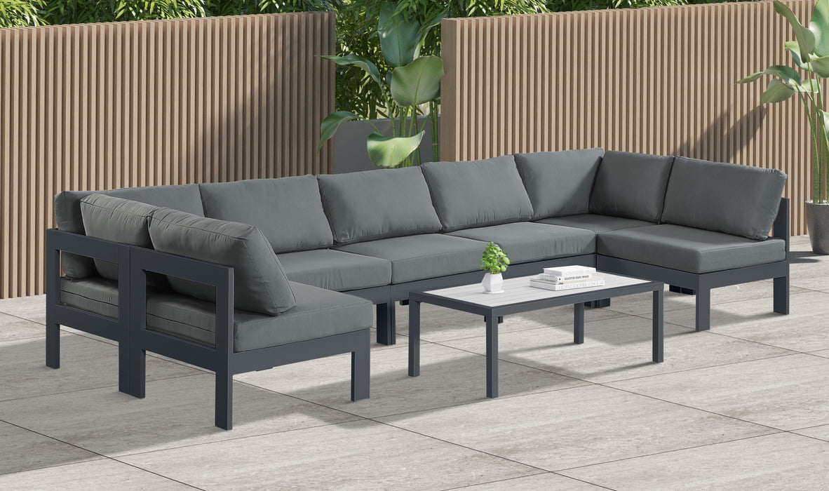 Nizuc - Outdoor Patio 7 Piece Modular Sectional With Gray Frame - Simple Home Plus