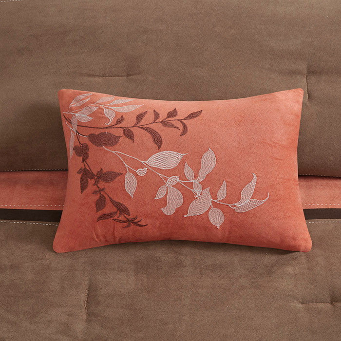 Palisades - King 7 Piece Comforter Set - Coral - Simple Home Plus