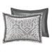 Odette - Queen 8 Piece Comforter Set - Silver - Simple Home Plus