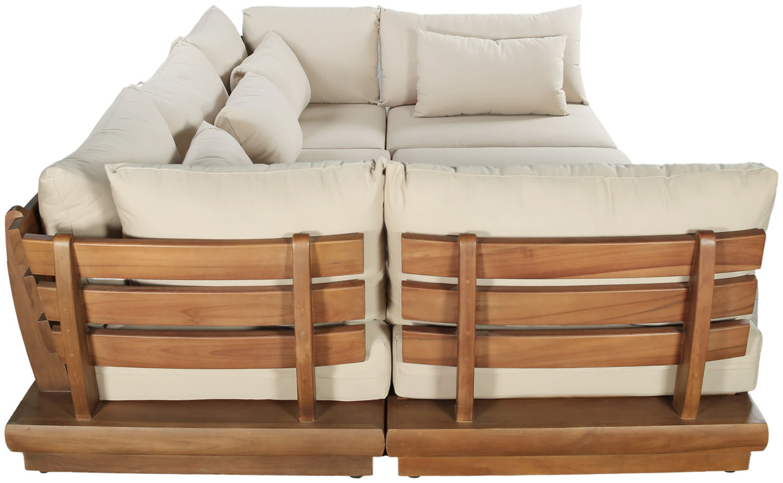 Mirella - 6 Piece Water Resistant Fabric Upholstered Outdoor Patio Modular Sectional