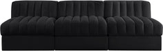 Rummi - Velvet Performance Fabric Upholstered 3 Piece Modular Armless Sofa - Simple Home Plus