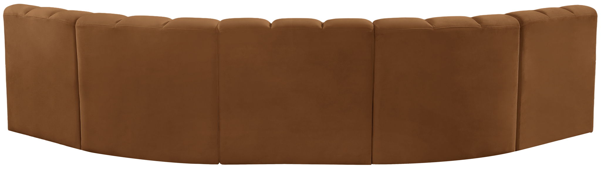 Arc - Velvet 5 Piece U-Shaped Modular Sofa - Saddle - Simple Home Plus