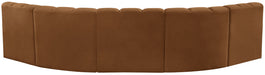 Arc - Velvet 5 Piece U-Shaped Modular Sofa - Saddle - Simple Home Plus