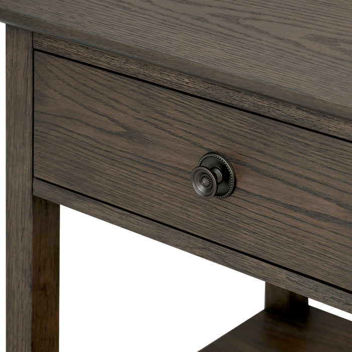 Victoria - One-Drawer Bedside Table With Shelf - Antique Brown - Simple Home Plus