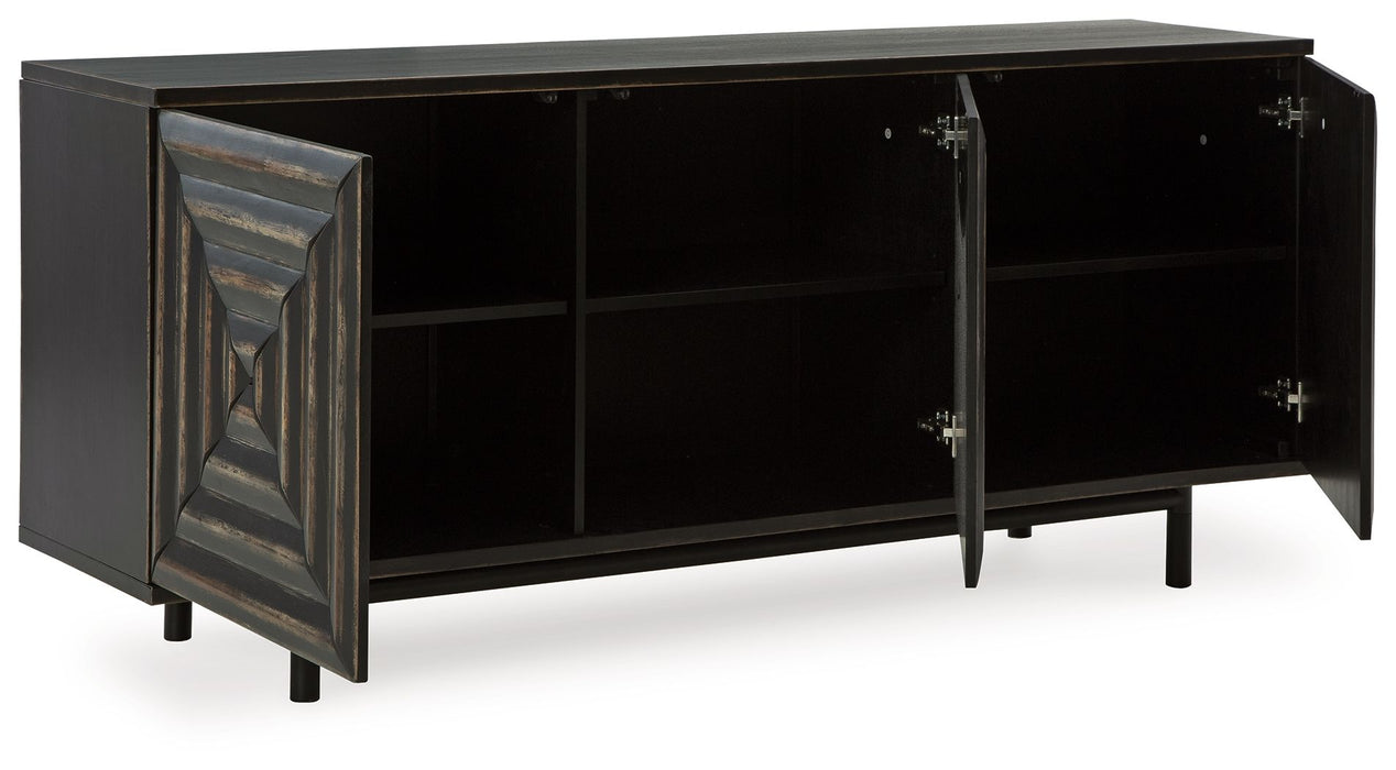 Fair Ridge - Distressed Black - Accent Cabinet - Simple Home Plus