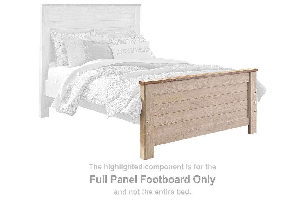 Willowton - Full Panel Footboard - Whitewash - Simple Home Plus
