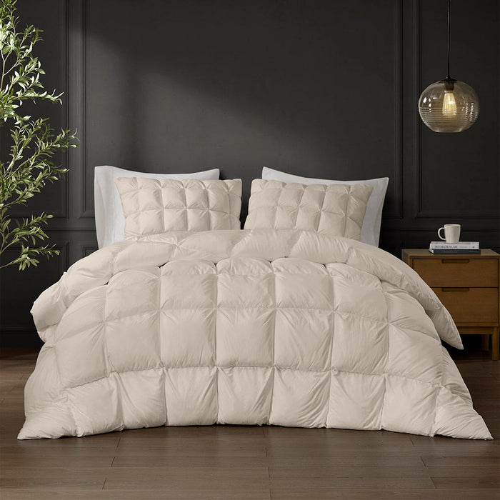 Stay Puffed - Overfilled Down Alternative Comforter - Tan - Simple Home Plus
