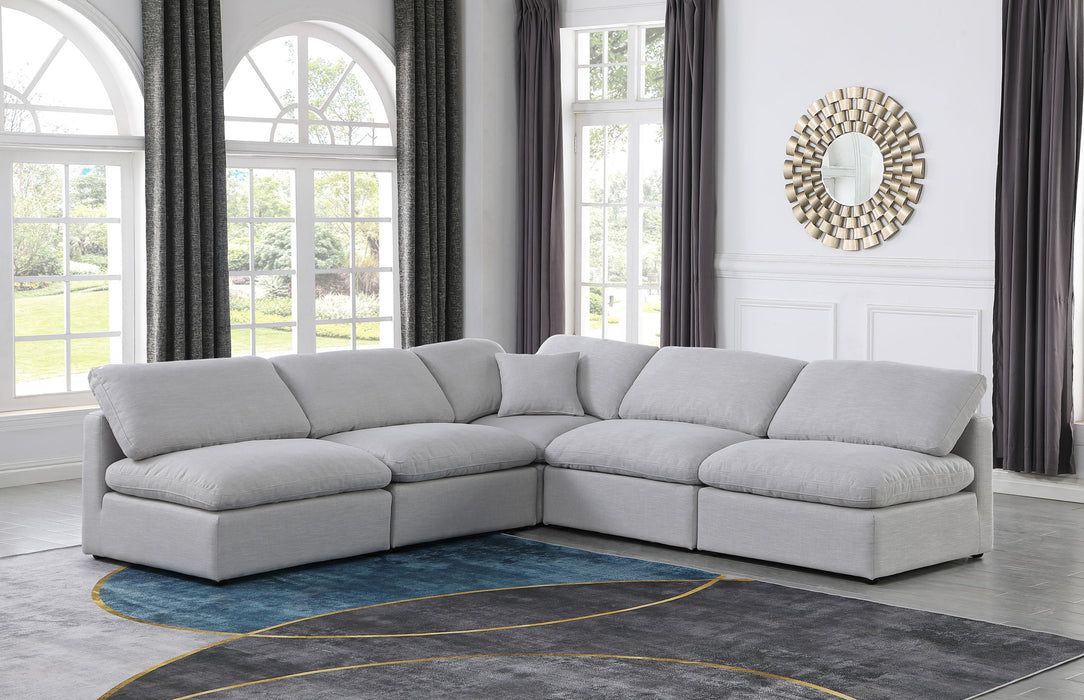 Indulge - Linen 5 Piece Modular Corner Armless Sectional - Simple Home Plus